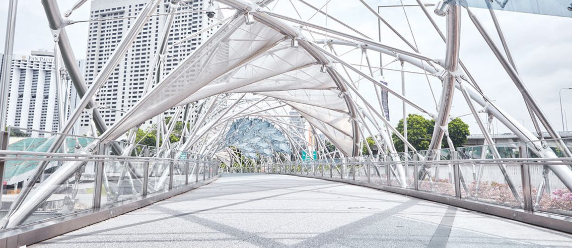 Curved helix bridge