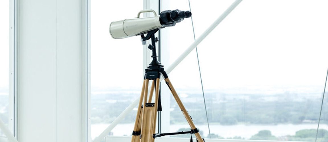 Telescope in window