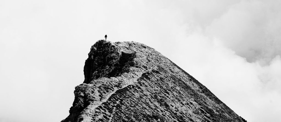 Person on top of a mountain