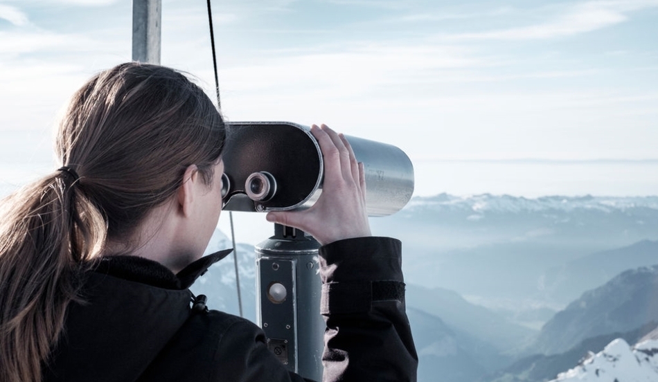 woman telescope