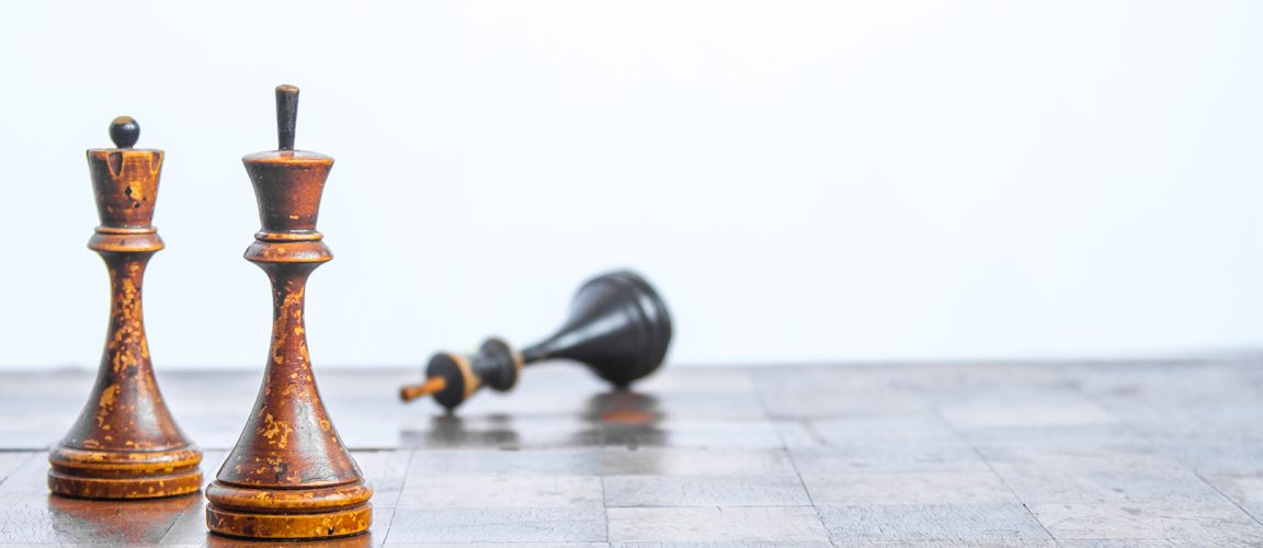 Chess pieces on a chessboard